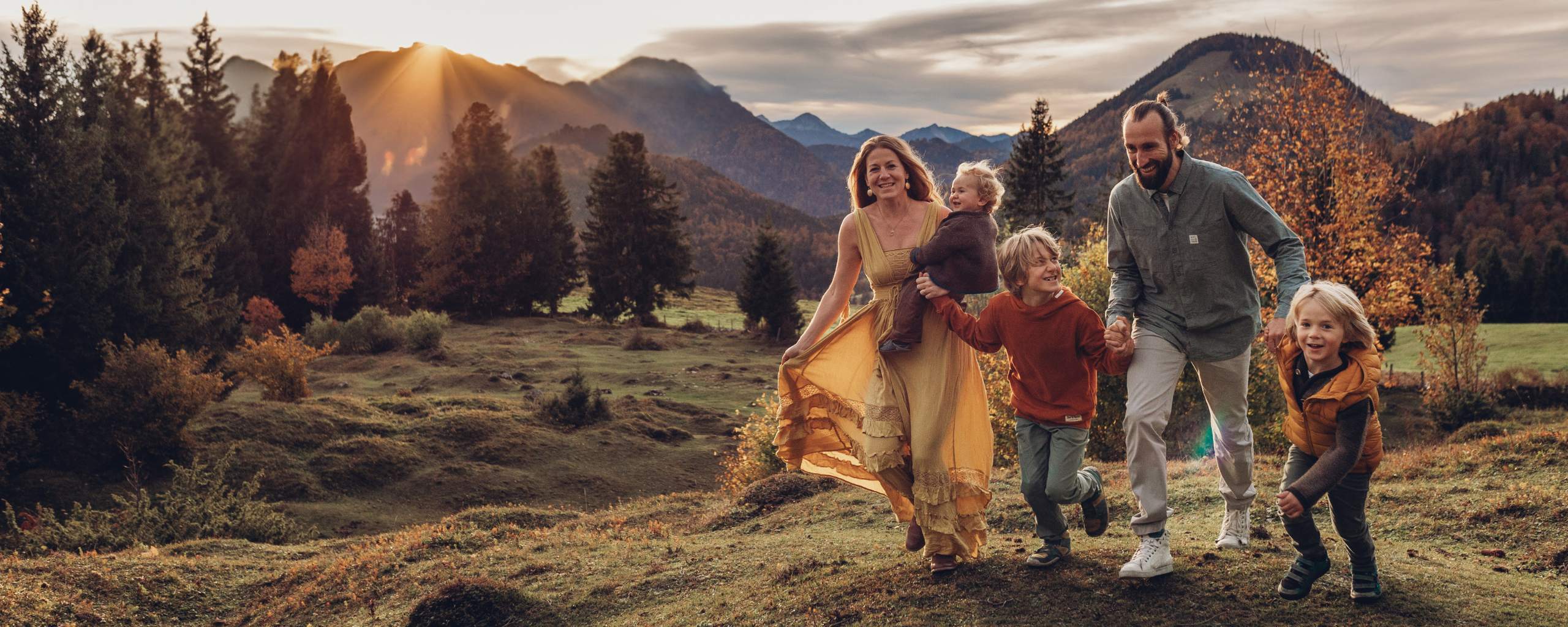Familienbilder in den Bergen, Bayern, Alpen, Chiemgau